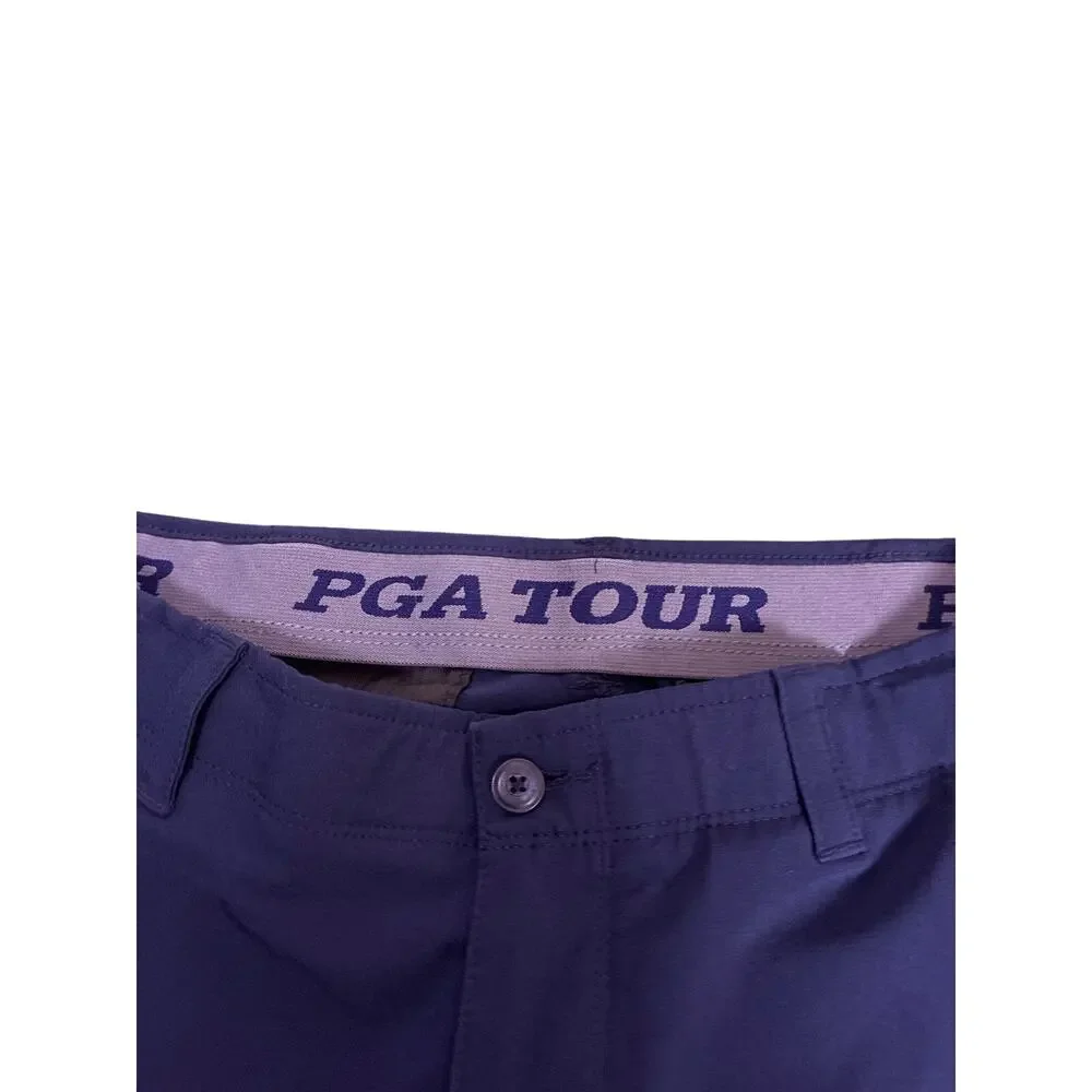 PGA Tour Navy Blue Golf Shorts Mens 34W Athletic Performance Stretch Casual